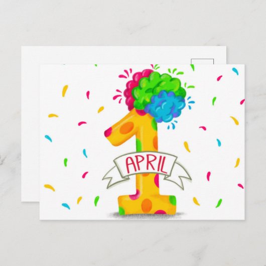 Carte Postale April Fools Day  (Devant / Derrière)