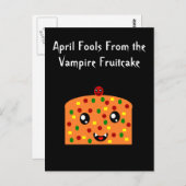 Carte Postale April Fools du gâteau de fruit Vampire (Devant / Derrière)