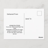 Carte Postale April Fools Fake Scratch Off Winner Prank (Dos)