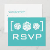 Carte postale Aqua D20 Dice Gamer RSVP (Devant / Derrière)