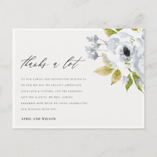 CARTE POSTALE AQUA DOUX COULEUR D'EAU BLEU MERCI FLORAL