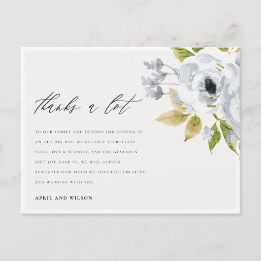 CARTE POSTALE AQUA DOUX COULEUR D'EAU BLEU MERCI FLORAL (Devant)