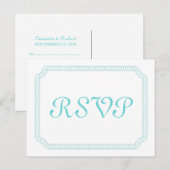 Carte postale Aqua Encerclée Ticket RSVP (Devant / Derrière)