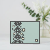 Carte postale Aqua et Black Flower (Debout devant)