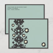 Carte postale Aqua et Black Flower (Devant / Derrière)