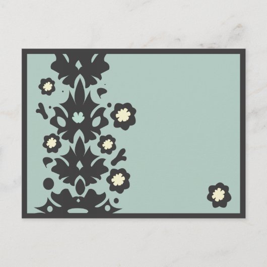 Carte postale Aqua et Black Flower (Devant)