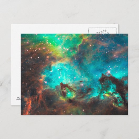 Carte Postale Aqua Green Star Cluster Celestial (Devant / Derrière)