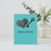 Carte postale Aqua Heart Lock et Key Table (Debout devant)
