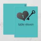 Carte postale Aqua Heart Lock et Key Table (Devant / Derrière)