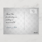 Carte Postale aqua mariage d'hiver Merci (Dos)