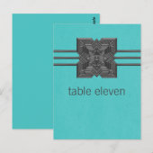 Carte postale Aqua Medallion Border Table (Devant / Derrière)