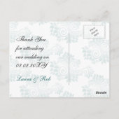 Carte Postale aqua monogramme mariage merci (Dos)