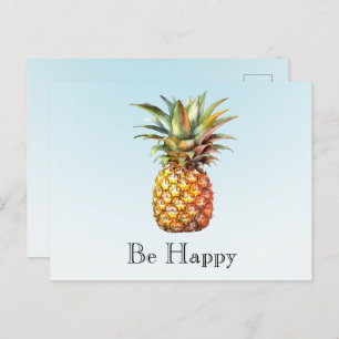 Carte Postale Aqua Ombre Joyeux Ananas Tropical