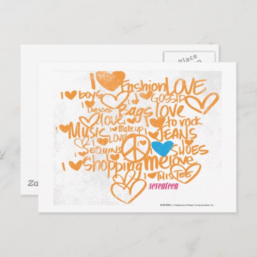 Carte Postale Aqua/orange de graffiti (Devant / Derrière)