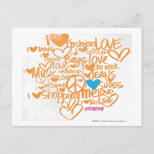 Carte Postale Aqua/orange de graffiti (Devant)