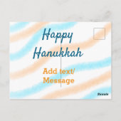 Carte Postale Aqua orange happy Hanoukka ajouter un nom message (Dos)