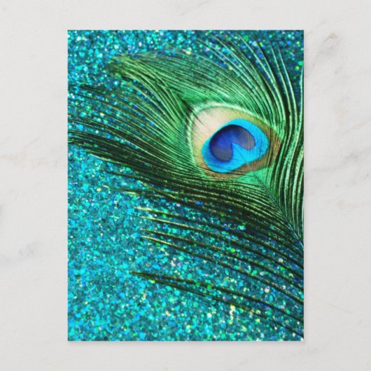 Carte Postale Aqua Peacock unique (Devant)