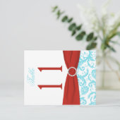 Carte Postale Aqua recto verso, rouge, blanc Damas Numéro de tab (Debout devant)