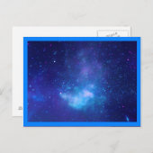 Carte Postale Aqua Sapphire Galaxy Celestial Bleu Frontière Phot (Devant / Derrière)