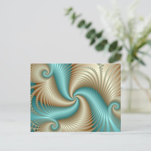 Carte Postale Aqua Satin - Fractal (Debout devant)