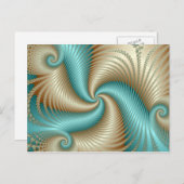 Carte Postale Aqua Satin - Fractal (Devant / Derrière)