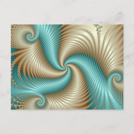 Carte Postale Aqua Satin - Fractal (Devant)