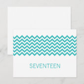 Carte postale Aqua Simple Chevron Numéro de table (Devant / Derrière)