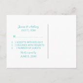 Carte postale Aqua Simple Chevron RSVP (Dos)