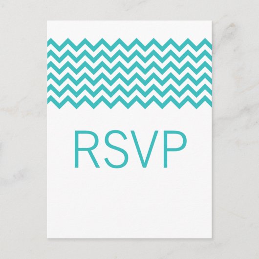Carte postale Aqua Simple Chevron RSVP (Devant)