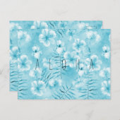 Carte Postale Aqua tropical Orchidées blanches Hibiscus Floral (Devant / Derrière)