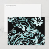 Carte Postale Aqua Turquoise et Black Floral Fils Cadeaux pour f (Devant / Derrière)