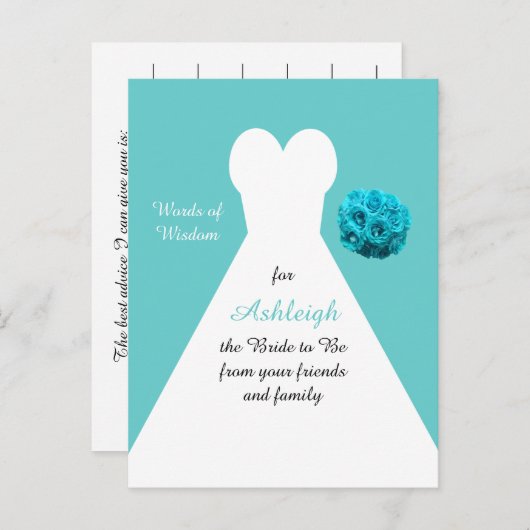Carte postale Aqua Words of Wisdom for Brides (Devant / Derrière)