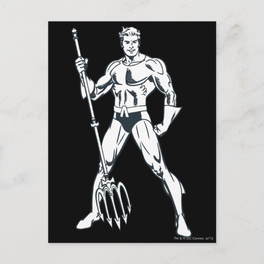 Carte Postale Aquaman avec Pitchfork BW (Devant)