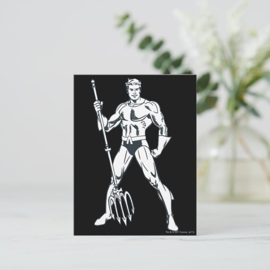 Carte Postale Aquaman avec Pitchfork BW (Debout devant)