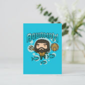 Carte Postale Aquaman | Chibi Aquaman Graphisme sous-marin (Debout devant)