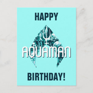 Carte Postale Aquaman   Orin, Mera, Orm & Manta Noir En Symbole
