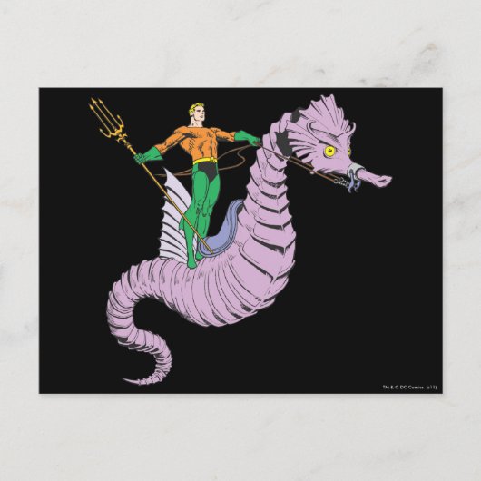 Carte Postale Aquaman Rides Seahorse (Devant)
