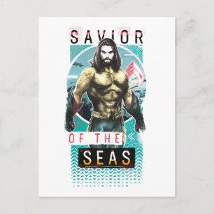 Carte Postale Aquaman   "Sauveur Des Mers" Graphique Moderniste