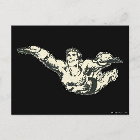 Carte Postale Aquaman Soars BW (Devant)