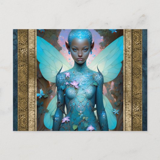 Carte Postale Aquamarine Fairy Imaginaire Art (Devant)