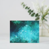 Carte Postale Aquamarine polygonale Abstrait (Debout devant)