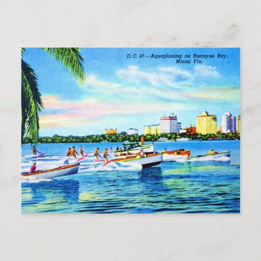 Carte Postale Aquaplanissement sur la baie de Biscayne, Miami, F (Devant)