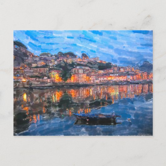 Carte Postale Aquarell. Abandonner à Vila Nova de Gaia am Douro. (Devant)