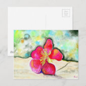 Carte Postale Aquarelle à fleurs rose mystère (Devant / Derrière)