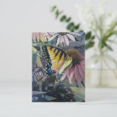 Carte Postale Aquarelle à papillon jaune (Debout devant)