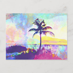 Carte Postale Aquarelle Abstraite - Beach Sunset I