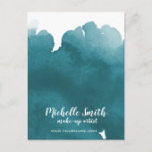 Carte Postale Aquarelle Abstraite couleur turquoise trait de bro (Devant)