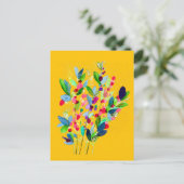 Carte Postale Aquarelle abstraite florale colorée (Debout devant)