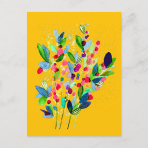 Carte Postale Aquarelle abstraite florale colorée