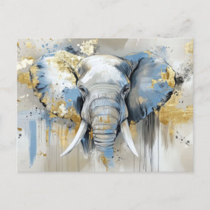 Carte Postale Aquarelle abstraite Illustration d'un éléphant